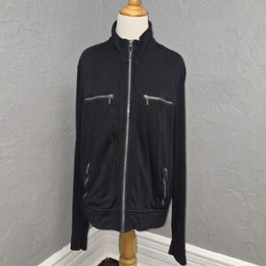 Blk Converse John Varvatos Zip Up Light Weight Jacket w/Collar.